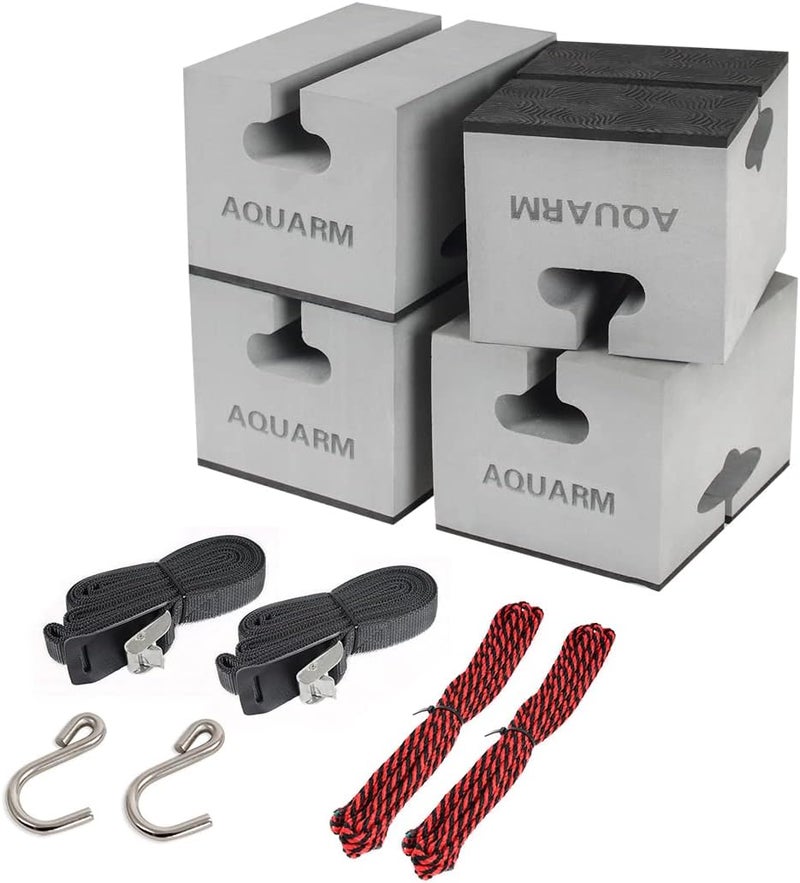AQUARM Universal Canoe Carrier Kit Canoe Foam Block for Roof Soft Standard Replacement Car Top Roof Racks Pads with Tie-Downs, 6 inch - Image 1